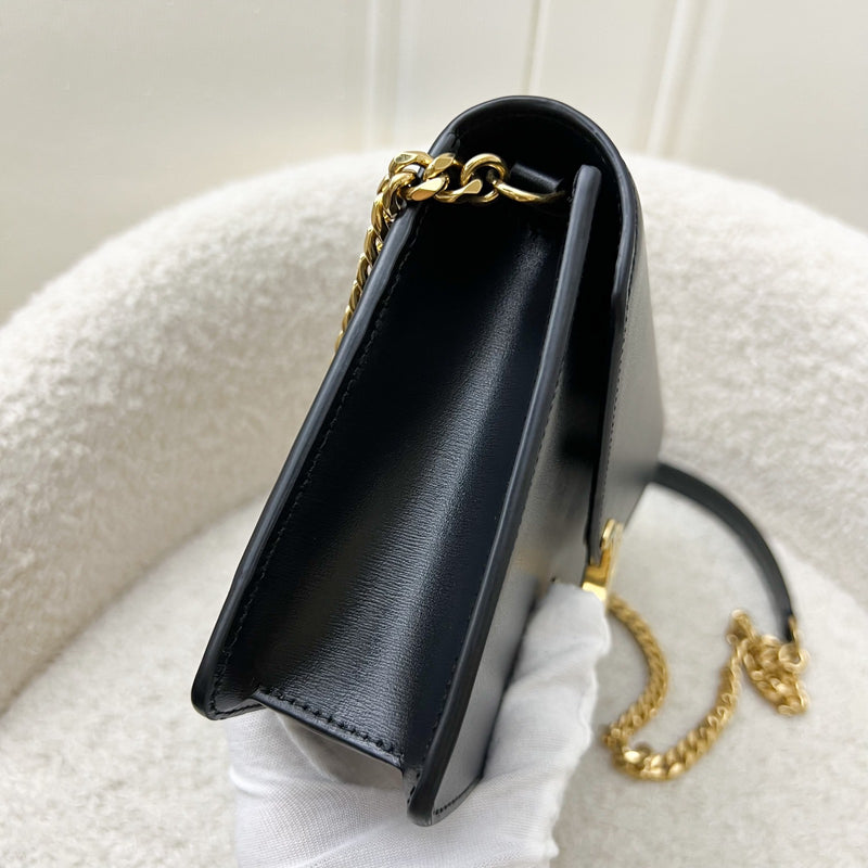 Celine Margo Wallet on Chain WOC in Black Calfskin and GHW