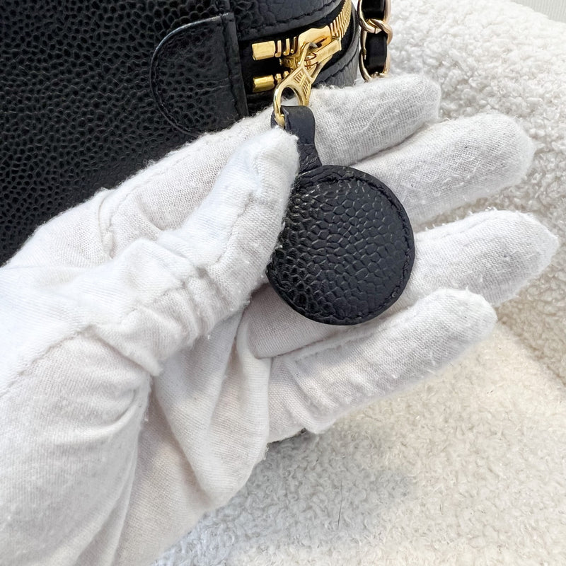 Chanel Vintage Vertical Vanity Case in Black Caviar and GHW