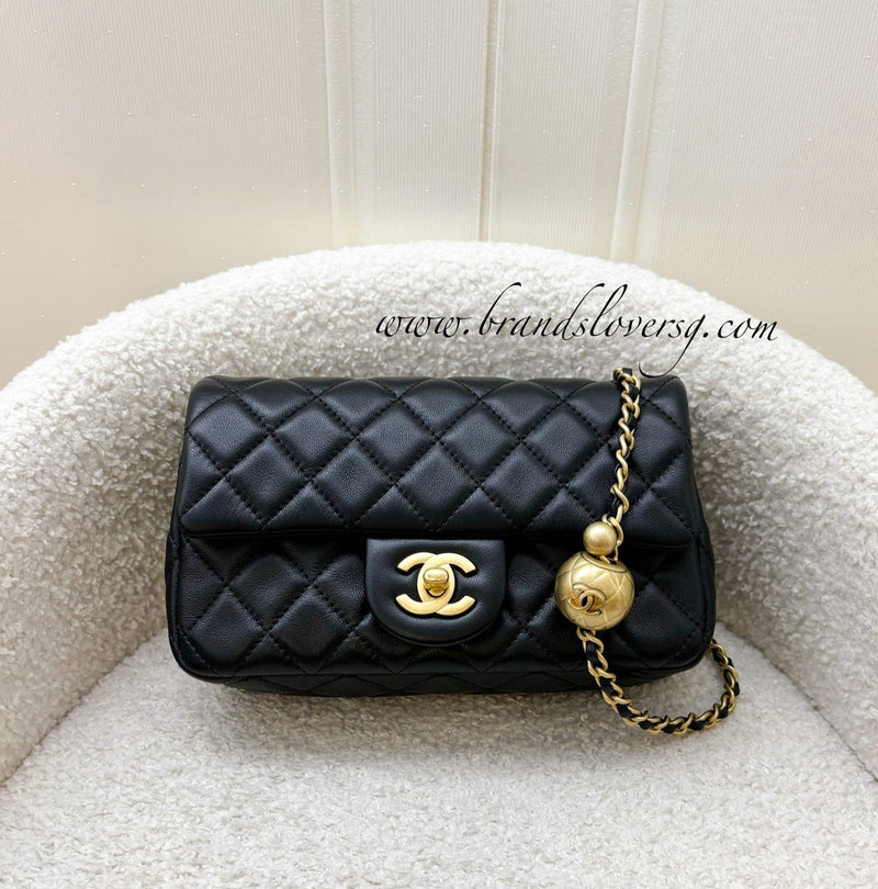 Chanel Pearl Crush Mini Rectangle Flap in Black Lambskin and AGHW