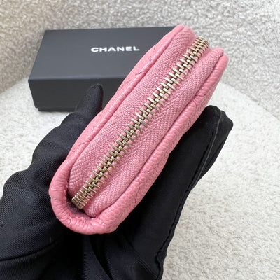 Chanel Zippy Card Holder with Exterior Card Slots in Pink Caviar and LGHW