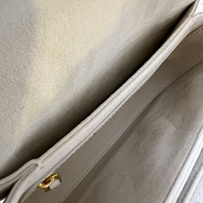 Dior 30 Montaigne Avenue Flap Bag in Dusty Ivory Box Calfskin and GHW