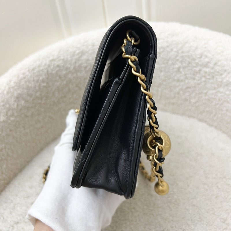 Chanel Pearl Crush Wallet on Chain WOC in Black Lambskin and AGHW