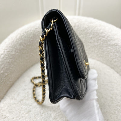 Chanel Pearl Crush Wallet on Chain WOC in Black Lambskin and AGHW