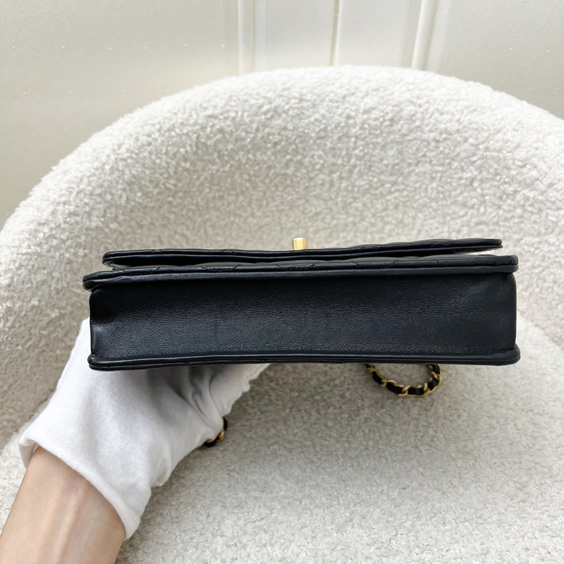 Chanel Pearl Crush Wallet on Chain WOC in Black Lambskin and AGHW