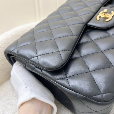 Chanel Classic Jumbo Double Flap DF in Black Lambskin and GHW