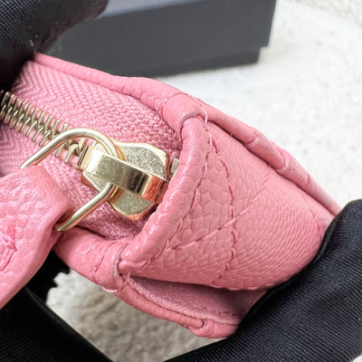 Chanel Zippy Card Holder with Exterior Card Slots in Pink Caviar and LGHW