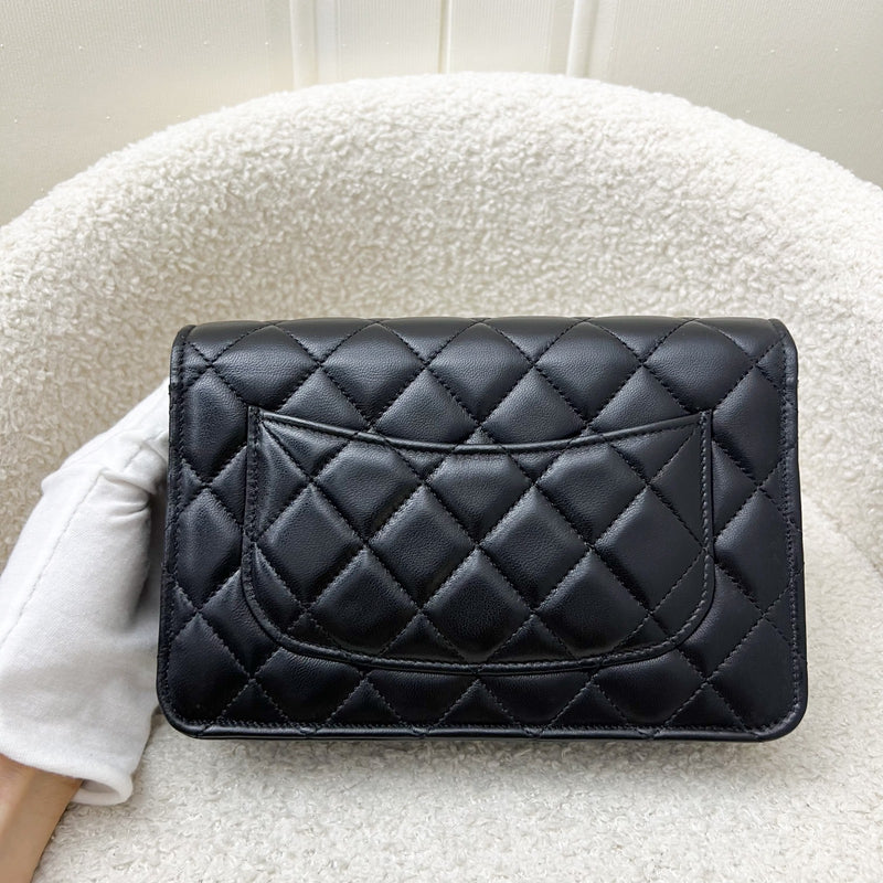 Chanel Pearl Crush Wallet on Chain WOC in Black Lambskin and AGHW