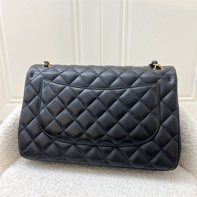 Chanel Classic Jumbo Double Flap DF in Black Lambskin and GHW