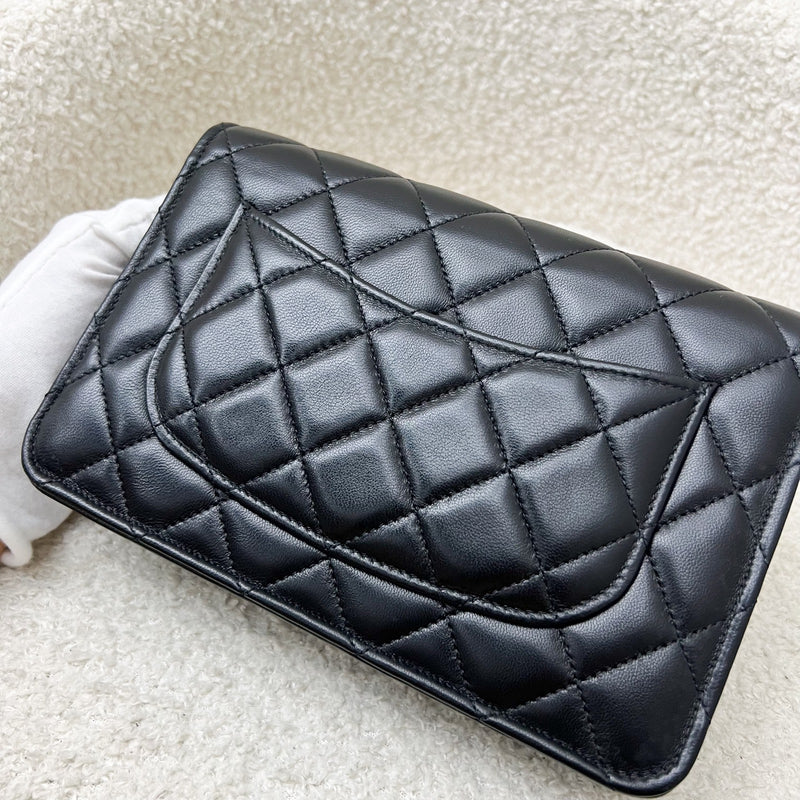 Chanel Pearl Crush Wallet on Chain WOC in Black Lambskin and AGHW