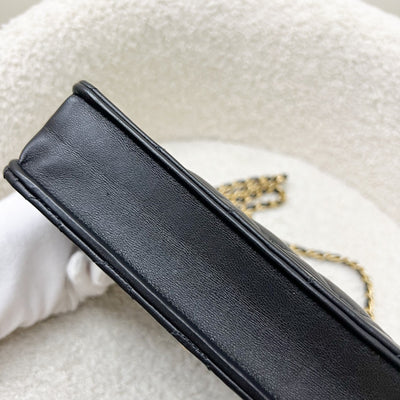 Chanel Pearl Crush Wallet on Chain WOC in Black Lambskin and AGHW