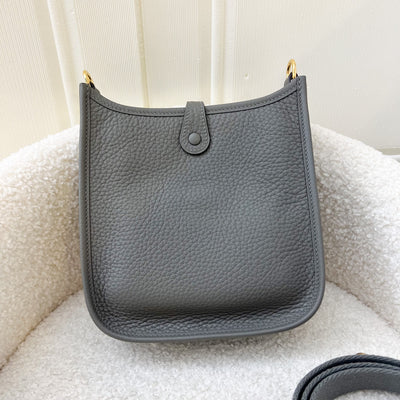 Hermes Mini Evelyne TPM 16 in Gris Meyer Clemence Leather and GHW