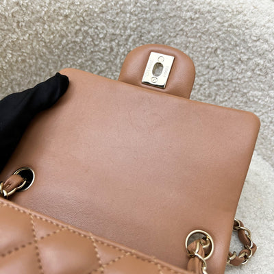 Chanel Classic Square Mini Flap in 21P Caramel Lambskin and LGHW (Model: A35200)