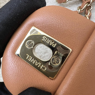 Chanel Classic Square Mini Flap in 21P Caramel Lambskin and LGHW (Model: A35200)
