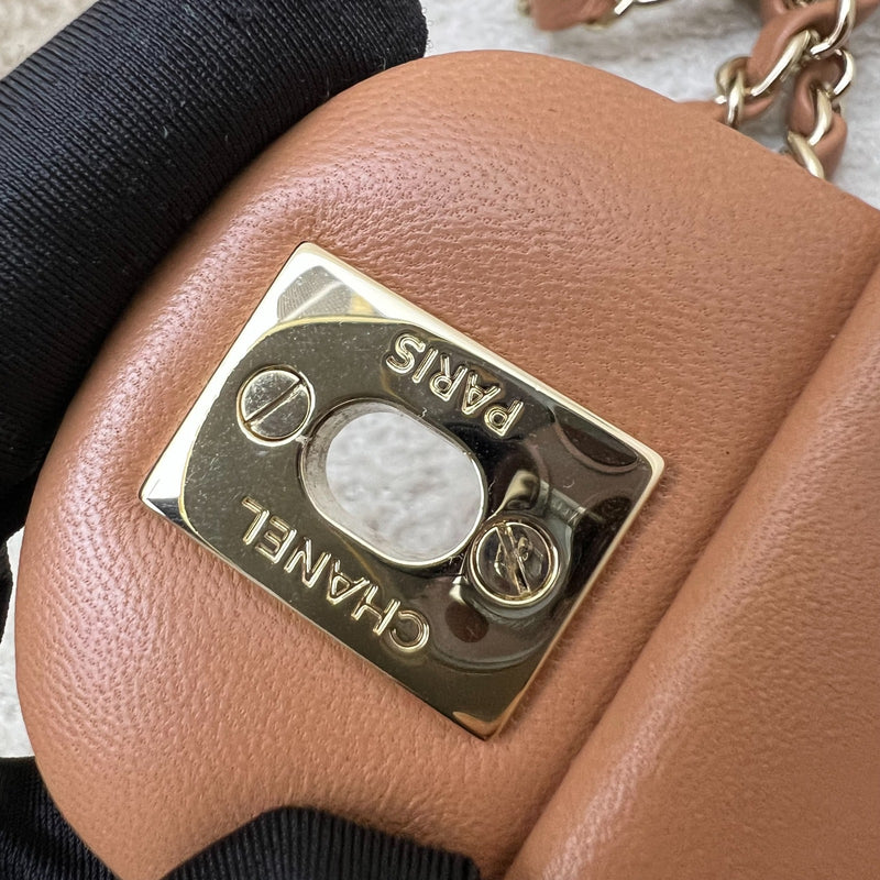 Chanel Classic Square Mini Flap in 21P Caramel Lambskin and LGHW (Model: A35200)