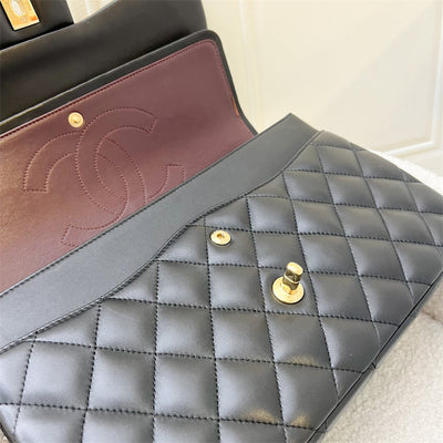 Chanel Classic Jumbo Double Flap DF in Black Lambskin and GHW