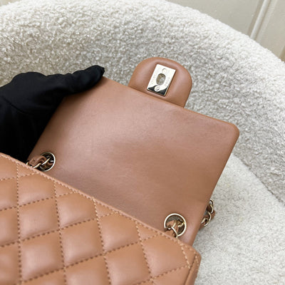 Chanel Classic Square Mini Flap in 21P Caramel Lambskin and LGHW (Model: A35200)
