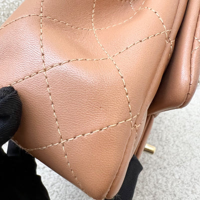 Chanel Classic Square Mini Flap in 21P Caramel Lambskin and LGHW (Model: A35200)