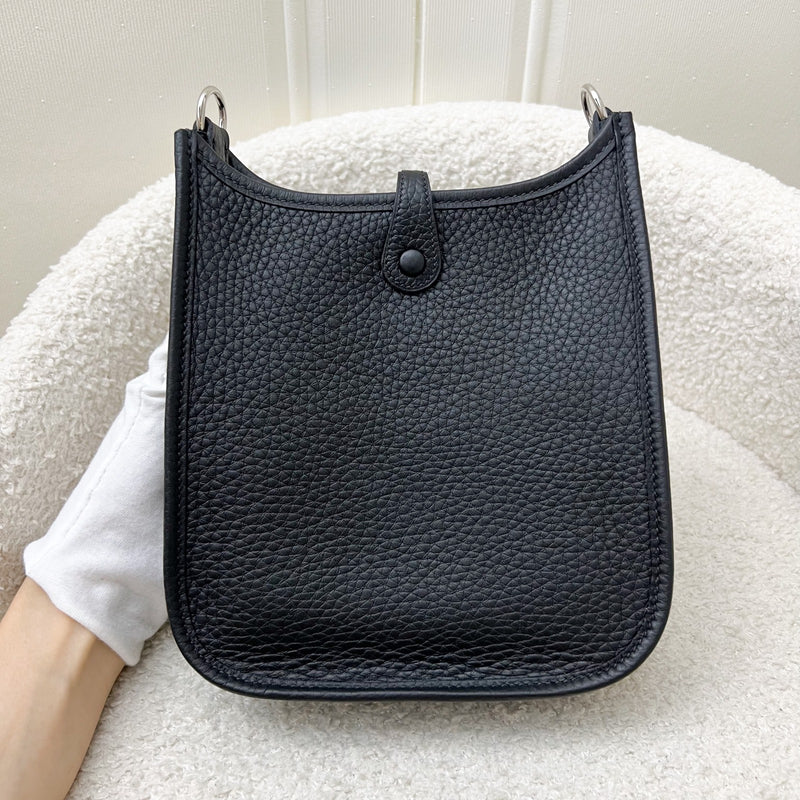 Hermes Mini Evelyne 16 in Noir Black Clemence Leather and PHW