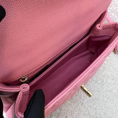 Chanel Small 24cm Coco Handle Flap in 20A Pink Caviar and LGHW (Model: A92990)