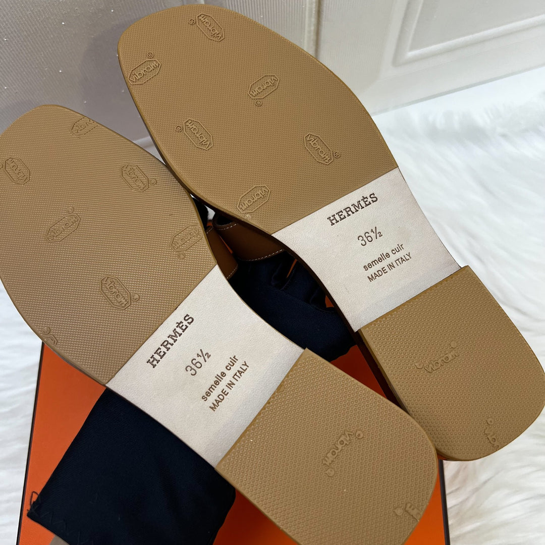 Hermes Oran Sandals in Gold Box Calfskin Sz 36.5 – Brands Lover
