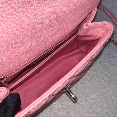 Chanel Small 24cm Coco Handle Flap in 20A Pink Caviar and LGHW (Model: A92990)