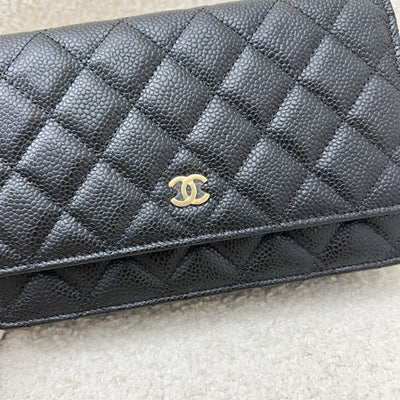 Chanel Classic Wallet on Chain WOC in Black Caviar and LGHW