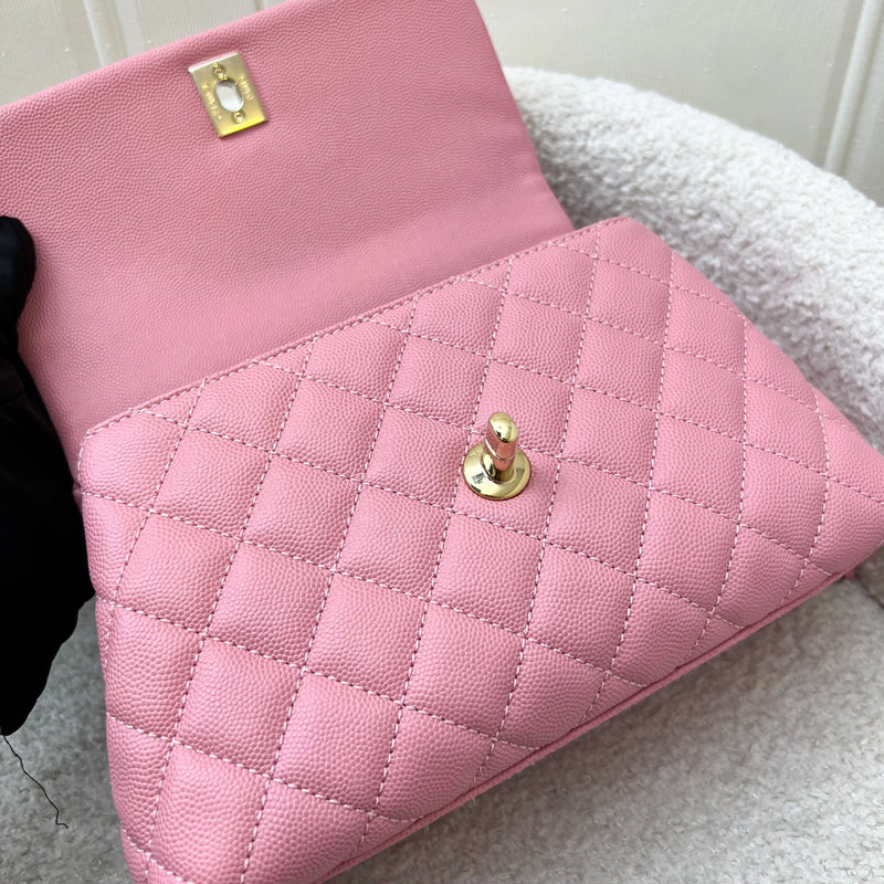 Chanel Small 24cm Coco Handle Flap in 20A Pink Caviar and LGHW (Model: A92990)