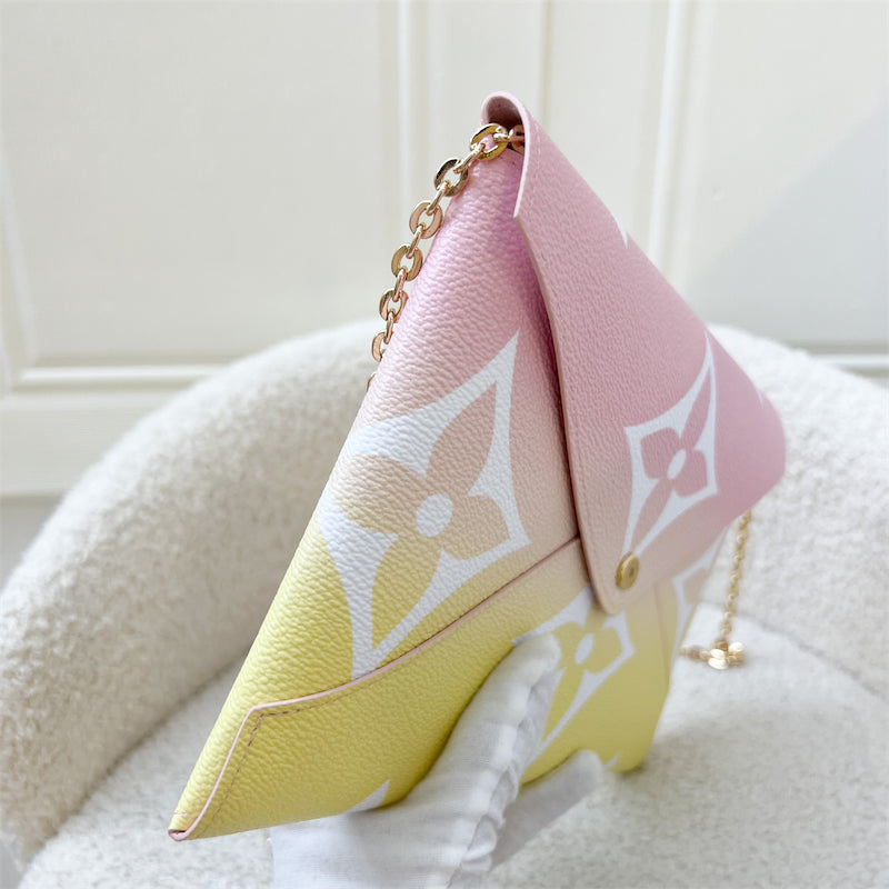 Louis Vuitton Pink x Yellow Large By the Pool Kirigami GM Envelope Pouch Bag  801lvs4