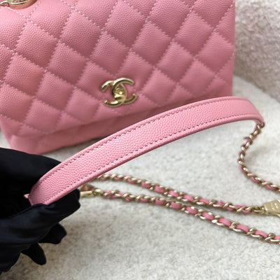 Chanel Small 24cm Coco Handle Flap in 20A Pink Caviar and LGHW (Model: A92990)