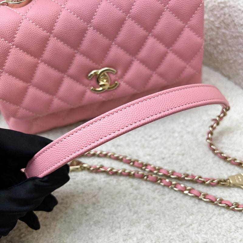 Chanel Small 24cm Coco Handle Flap in 20A Pink Caviar and LGHW (Model: A92990)