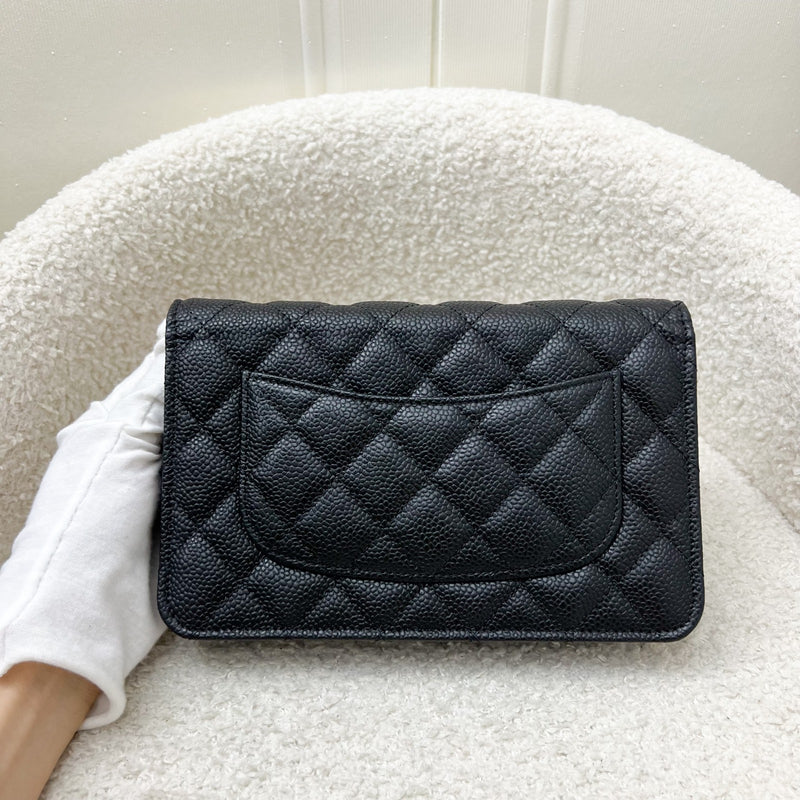 Chanel Classic Wallet on Chain WOC in Black Caviar and LGHW