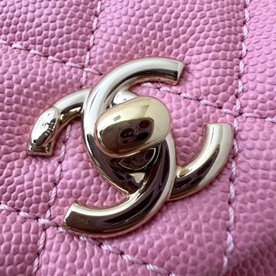 Chanel Small 24cm Coco Handle Flap in 20A Pink Caviar and LGHW (Model: A92990)