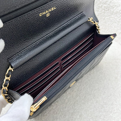 Chanel Classic Wallet on Chain WOC in Black Caviar and LGHW