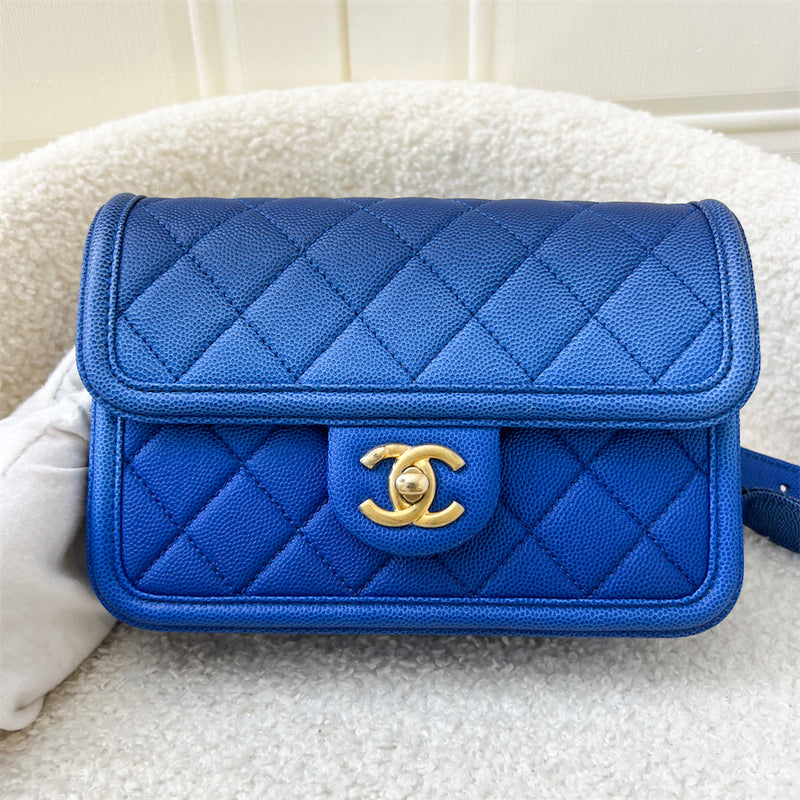 Chanel Sunset by the Sea Belt Bag in Blue Ombre Caviar AGHW