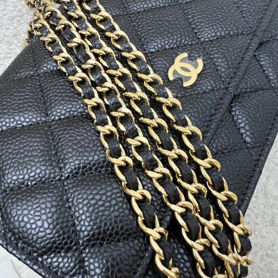 Chanel Classic Wallet on Chain WOC in Black Caviar and LGHW