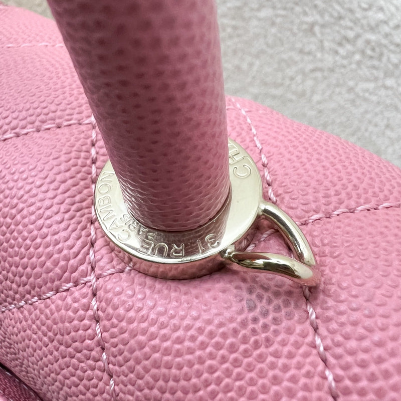 Chanel Small 24cm Coco Handle Flap in 20A Pink Caviar and LGHW (Model: A92990)