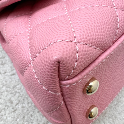 Chanel Small 24cm Coco Handle Flap in 20A Pink Caviar and LGHW (Model: A92990)