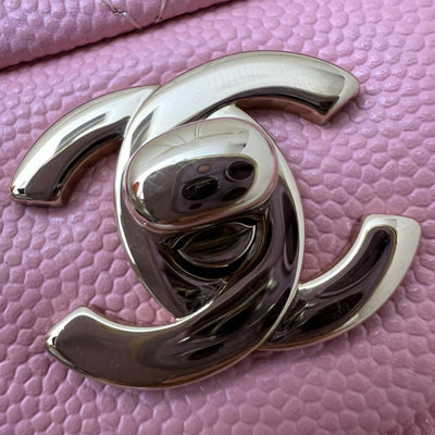 Chanel Small Classic Flap CF in 22C Sakura Pink Caviar and LGHW (Model: A01113)