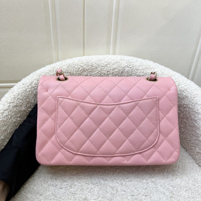 Chanel Small Classic Flap CF in 22C Sakura Pink Caviar and LGHW (Model: A01113)