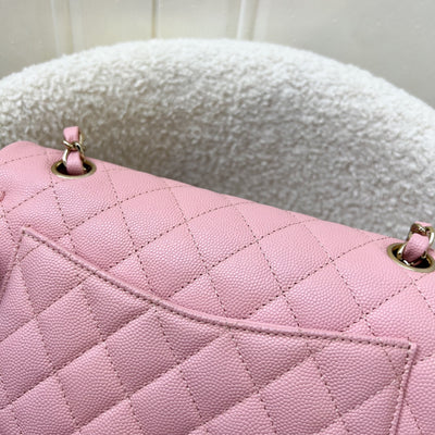 Chanel Small Classic Flap CF in 22C Sakura Pink Caviar and LGHW (Model: A01113)