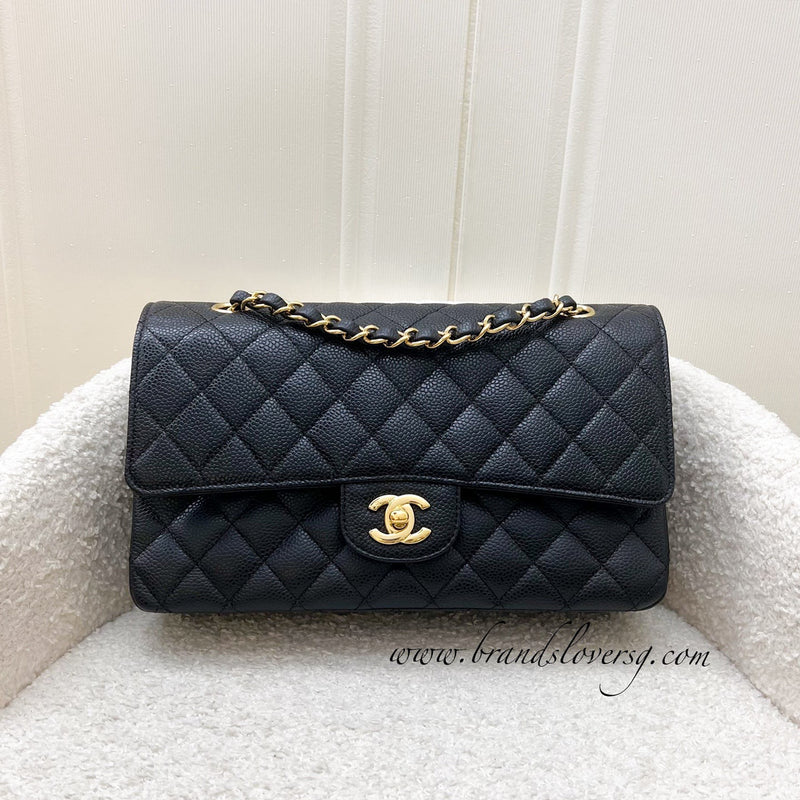 Chanel Medium Classic Flap CF in Black Caviar and 24K GHW