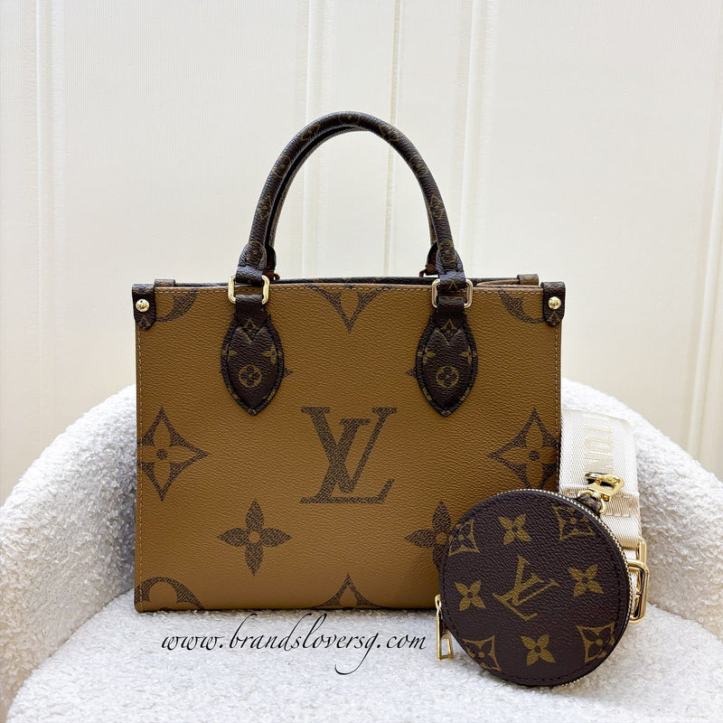 LV Onthego PM in Monogram and Reverse Monogram Canvas and GHW