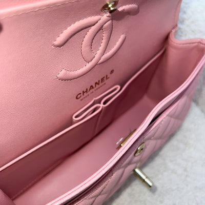 Chanel Small Classic Flap CF in 22C Sakura Pink Caviar and LGHW (Model: A01113)