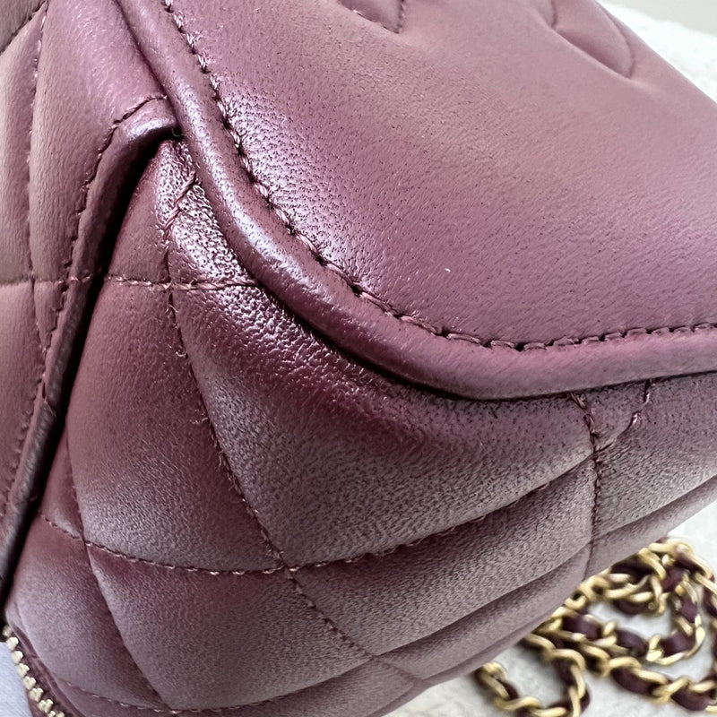 Chanel Top Handle Small Vanity in Burgundy Lambskin and AGHW