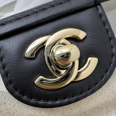Chanel 19S Coco Sand Flap Bag with Pearls in PVC, Black Leather and LGHW