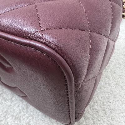 Chanel Top Handle Small Vanity in Burgundy Lambskin and AGHW