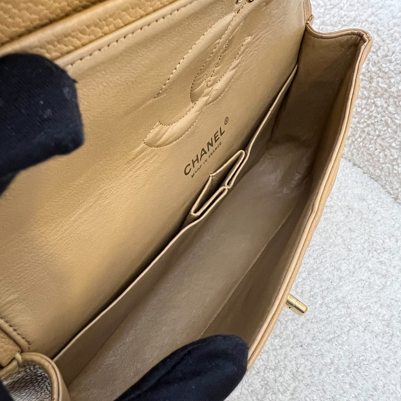 Chanel Medium Classic Flap CF in Dark Beige Caviar and 24K Gold Plated HW
