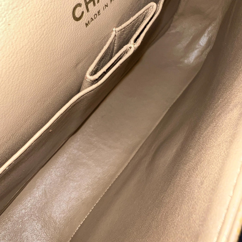 Chanel Medium Classic Flap CF in Dark Beige Caviar and 24K Gold Plated HW
