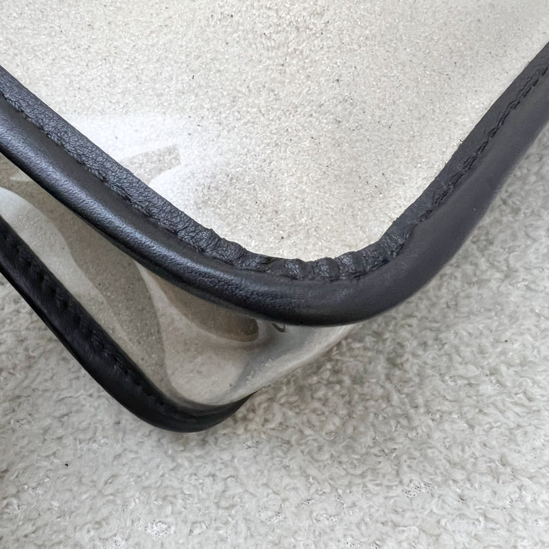 Chanel 19S Coco Sand Flap Bag with Pearls in PVC, Black Leather and LGHW