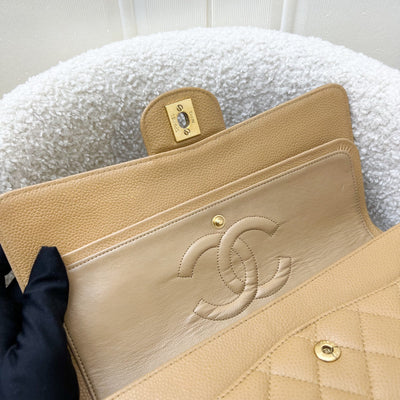Chanel Medium Classic Flap CF in Dark Beige Caviar and 24K Gold Plated HW
